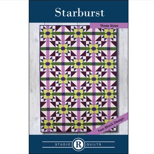 Starburst Quilt Pattern - PDF Digital Download - Modern - Simple - Stars - Baby - Lap/Throw - Twin - Full/Queen - Intermediate - Two Blocks