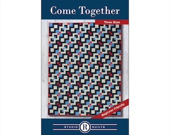 Come Together Quilt Muster - PDF Digital Download - Anfänger - Einfach - Einfach - Modern - Baby - Überwurf - Zwilling - Zwei Blöcke