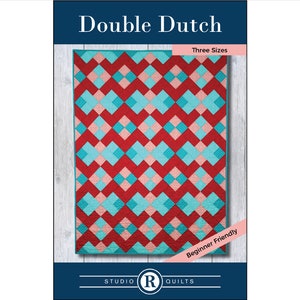 Double Dutch Quilt Pattern PDF Digital Download Anfänger Einfach Einfach Modern Baby Überwurf Zwilling Zwei Blöcke Bild 1