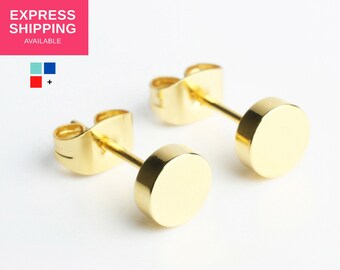 Stud earrings gold minimalist earrings stainless steel studs second hole earrings hypoallergenic