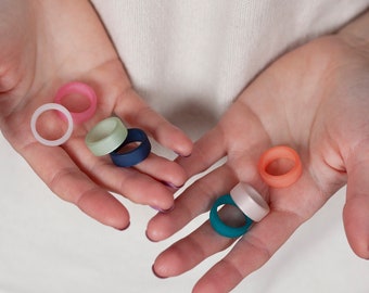 Candy ring with matte finish statement resin jewelry y2k trend wide tacking rings in many colors