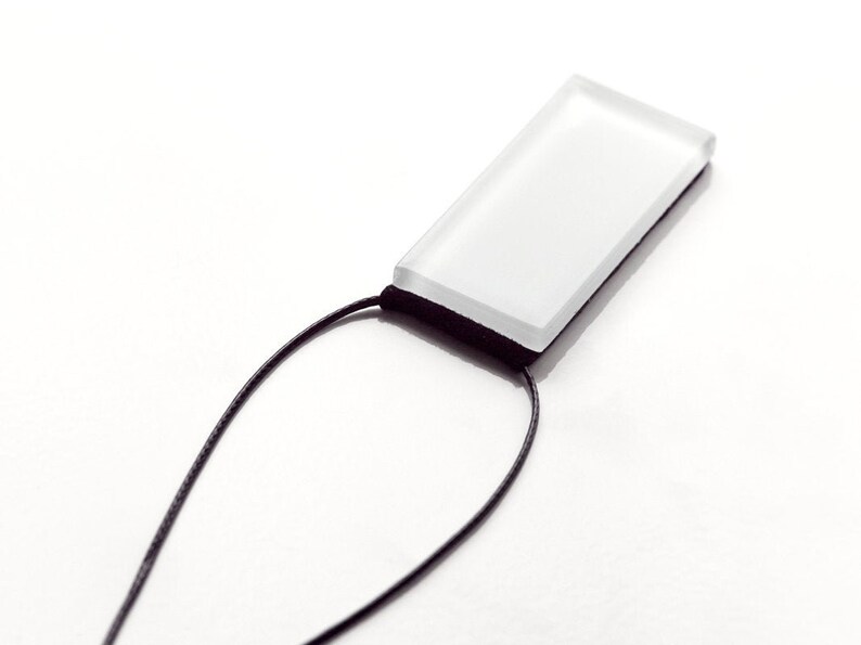 Bauhaus Glass Necklace Jewelry Geometric Statement White Architects Gifts