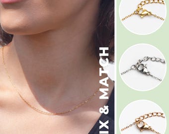 Delicate link chain | Stainless steel necklace in gold, silver, rose gold | Short basic choker | water proof & eco friendly