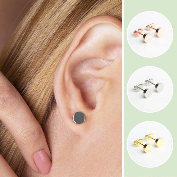 Tiny Sterling Silver Stud Earrings Set, Helix Cartilage Piercing – AMYO  Jewelry