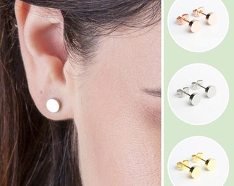 Stud earrings gold, silver, rose gold minimalist stainless steel second hole ear studs hypoallergenic