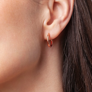 Petites boucles d'oreilles créoles clips en argent, or, or rose personnalisable avec des pendentifs en 24 couleurs Mélangez et assortissez les bijoux image 8