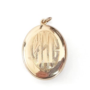 14K Gold Locket Pendant Monogrammed GHC