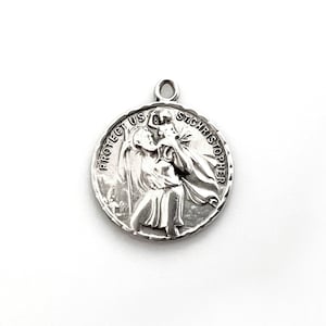 Antique Sterling Silver St Christopher Pendant