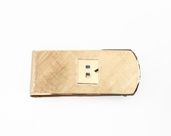 14K Gold Money Clip With the Letter B