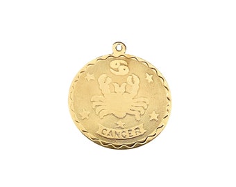 14K Gold Cancer Pendant / Charm