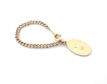 Cartier 14K Gold Key Chain Monogrammed LG