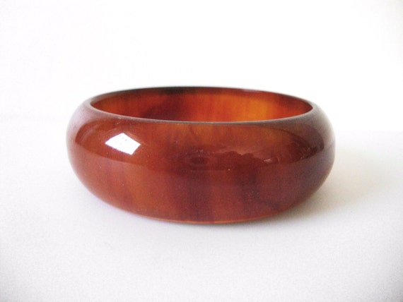 Apple Juice Rootbeer Swirl Bakelite Bangle Bracel… - image 2