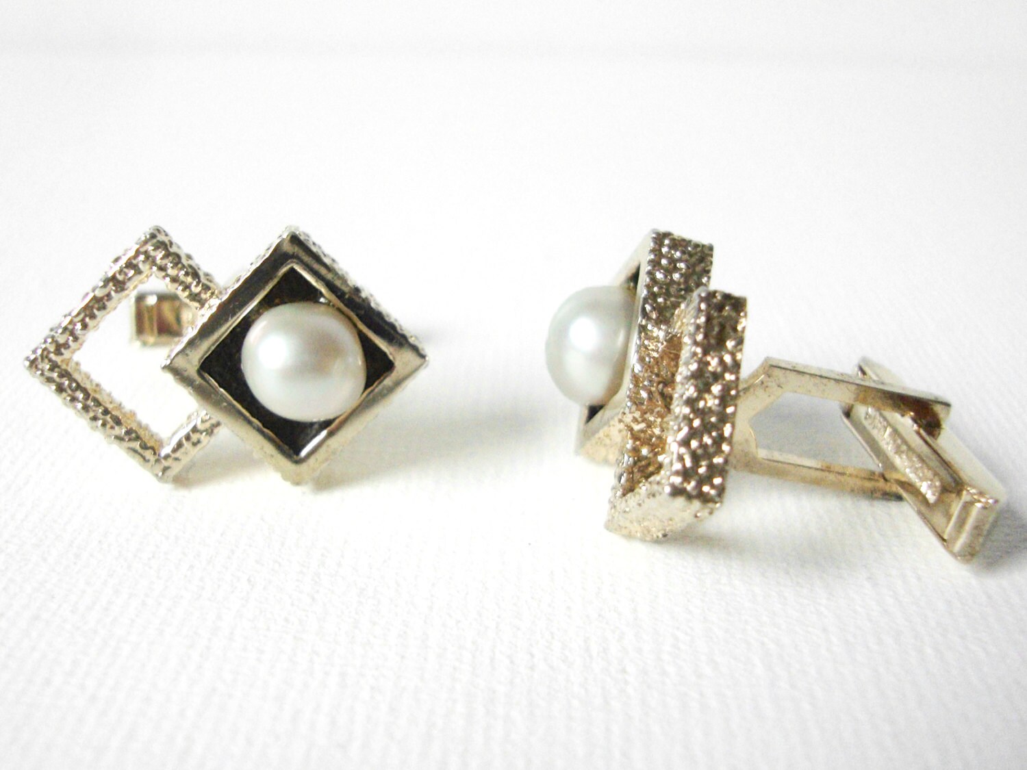 Boutons De Manchette Vintage - Argent 900 Sertis De Grenats - Style Bohème - Taille Grande - Fabriqués En Allemagne