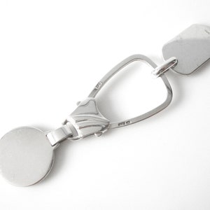 Portachiavi in argento Sterling con targhetta e ciondolo Made In Italy