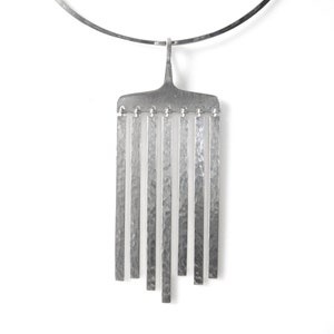 Hans Hansen Sterling Silver Chime Drop Pendant Made In Denmark On Sterling Silver Collar Choker Necklace Made In Poland