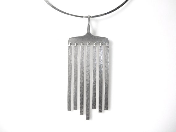Hans Hansen Sterling Silver Chime Drop Pendant Made in Denmark on 
