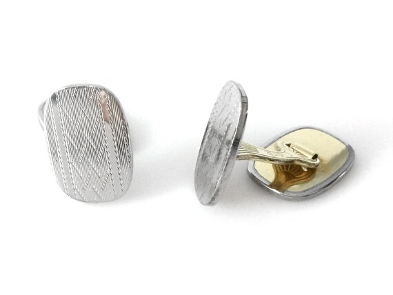 Clark Silver Patterned Double Faced Cufflinks - image 2