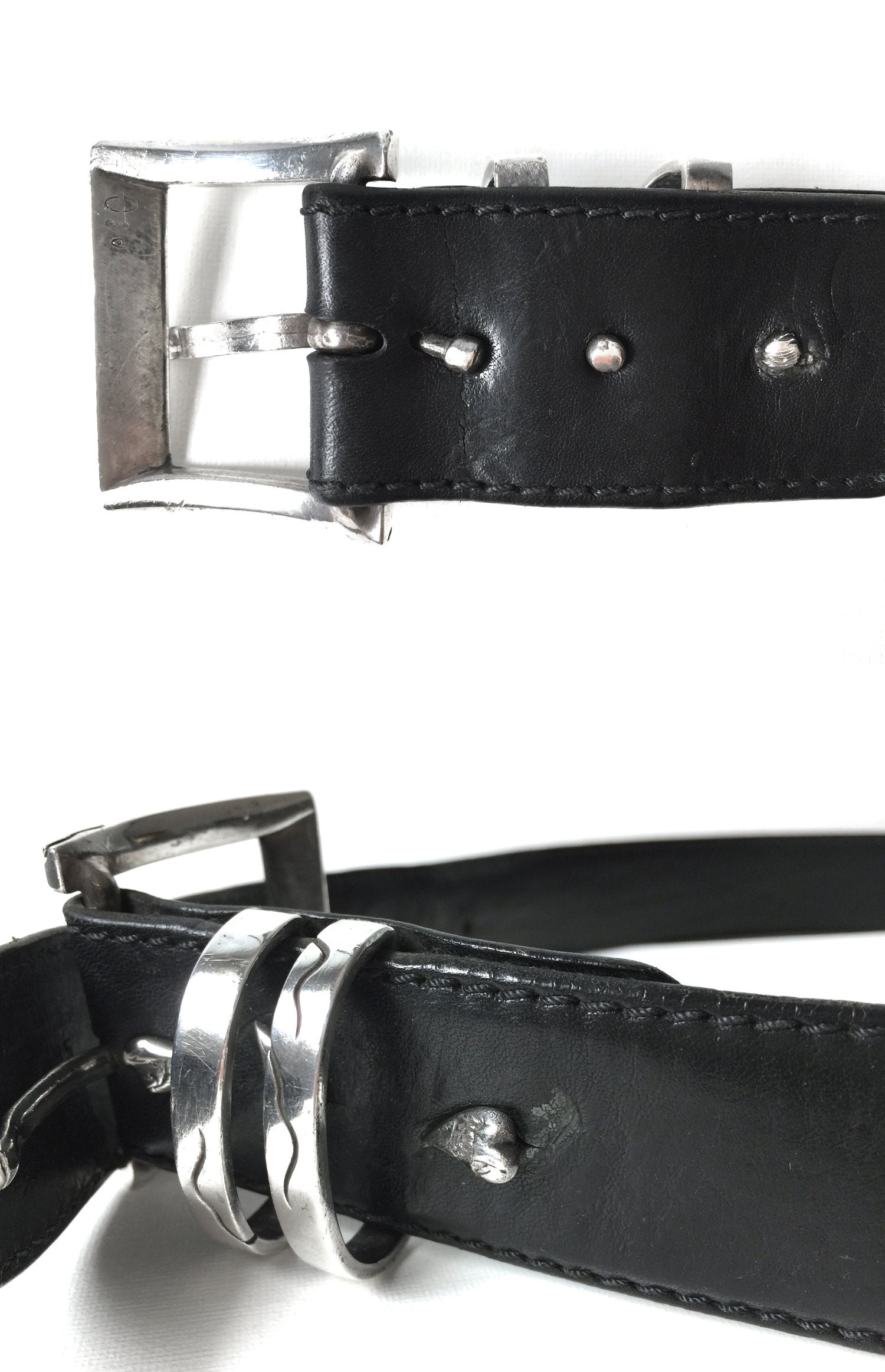 Mens Claudio Calestani Sterling Silver Buckle Set on 1.5 Inch