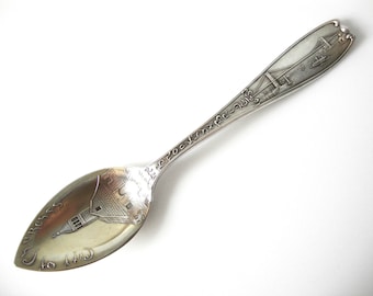 Cuchara de pomelo antigua de Gorham, Nueva York, con monograma WER, recuerdo de plata de ley para coleccionistas