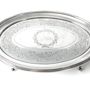Antique Small English Silver Footed salver By Abstainando King Dated 1806