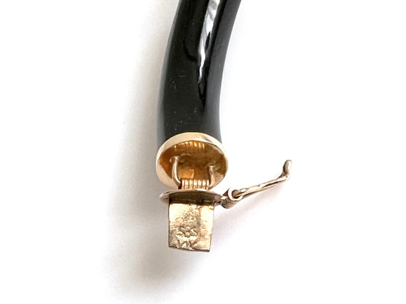 14K Gold and Multi Colored Jade and Onyx Bracelet - image 8