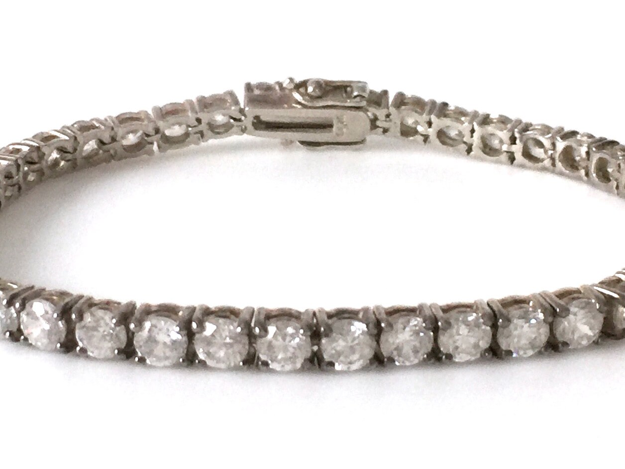 Sterling Silver CZ Tennis Chain, Bracelet, Earring and Cross Set - CZ Tennis Set