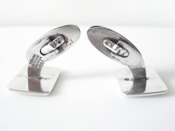 N.E. From Sterling Silver Rectangle Cufflinks Mad… - image 4