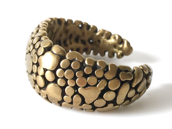 Modernist Brutalist Irene Suess Bronze Cuff Brace… - image 3