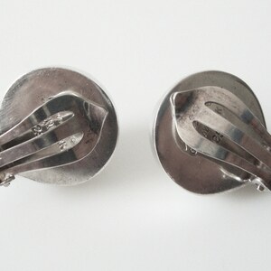 Modernist Hans Hansen Sterling Silver Half Dome Teardrop Shaped Clip On Earrings image 4