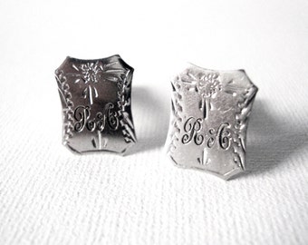 Boutons De Manchette En Platine Sterling Faits Main - Design Caducée Médical (RN) 3D, Neuf Avec étiquettes