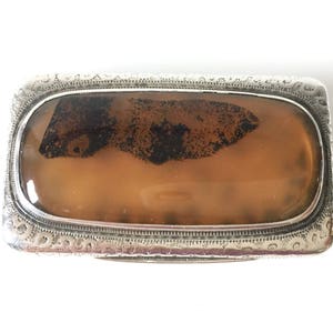 Antique William IV English Sterling Silver Moss Agate Vinaigrette Dated 1835