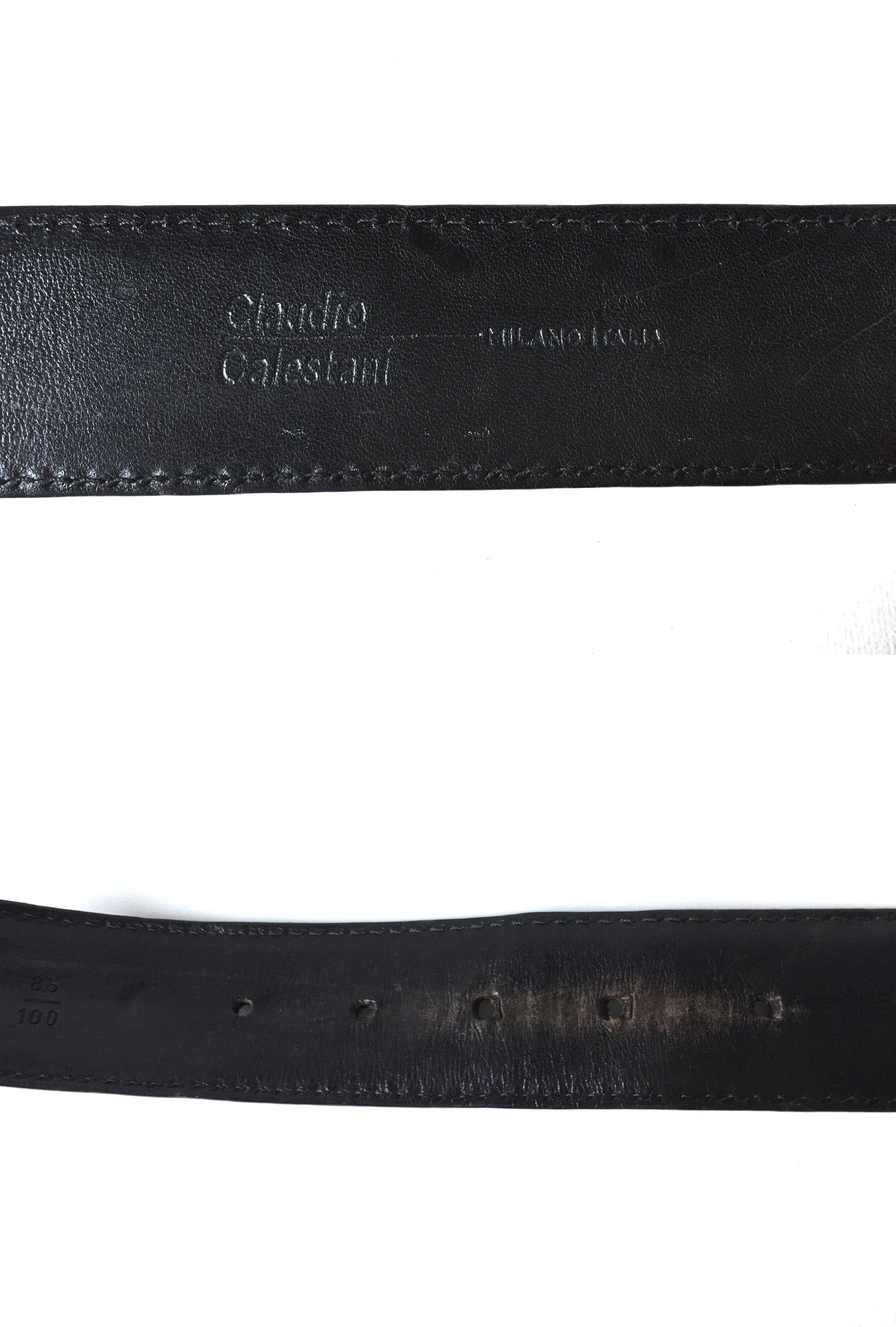 Mens Claudio Calestani Sterling Silver Buckle Set on 1.5 Inch