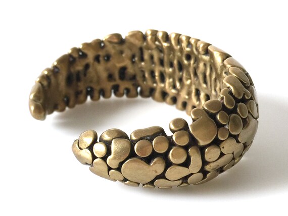 Modernist Brutalist Irene Suess Bronze Cuff Brace… - image 6