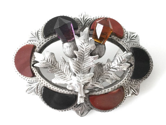 Antique Victorian Scottish Silver Thistle Brooch