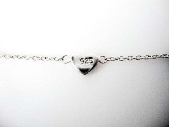 Vintage Sterling Silver Necklace With Hearts Link… - image 5