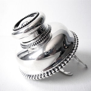 International Silver Sterling Silver Inkwell With Beaded Edge And Stand