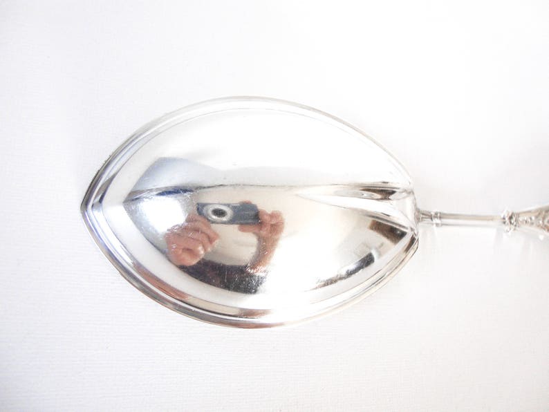 Whiting Arabesque Pattern 1875 Sterling Silver Large Serving Spoon Monogrammed