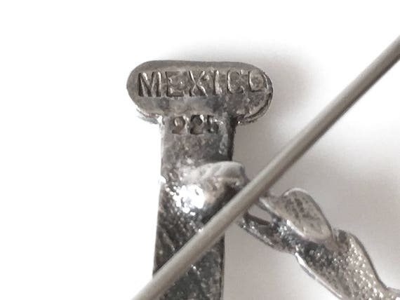 Mexican Sterling Silver Brooch With Columns And T… - image 7