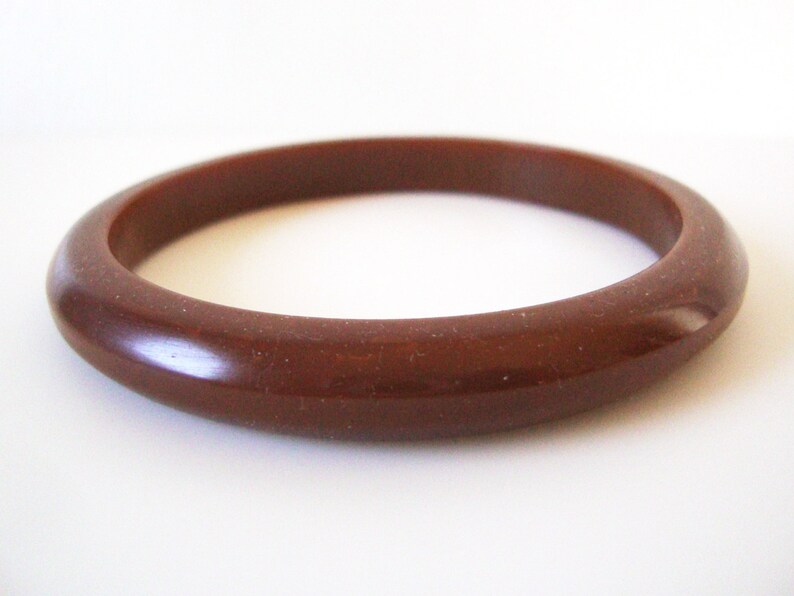 Vintage Caramel Brown Bakelite Bangle Bracelet image 2