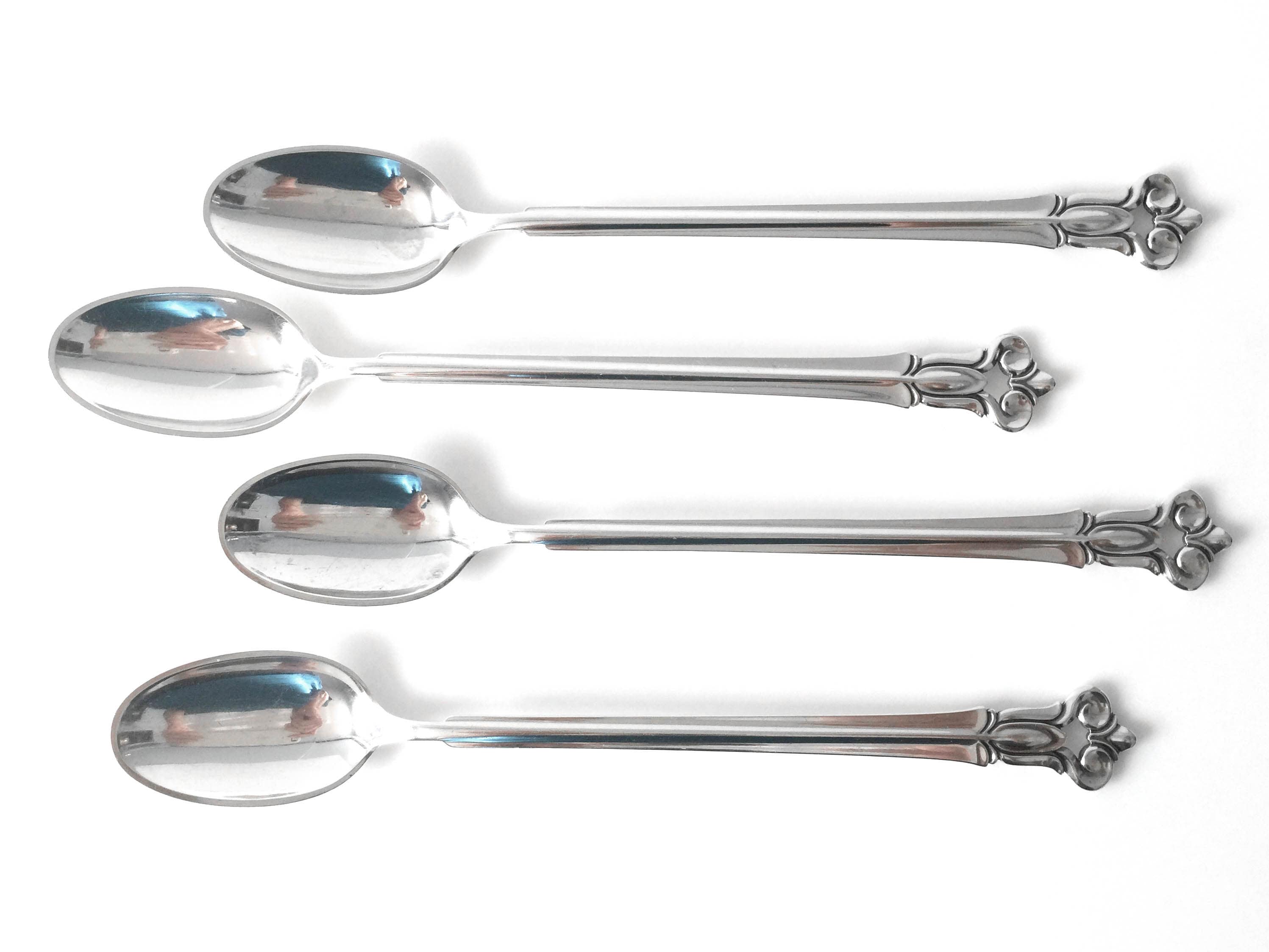 Cohr Monica Sterling Silver Ice Tea Spoons Set of 4 Made in