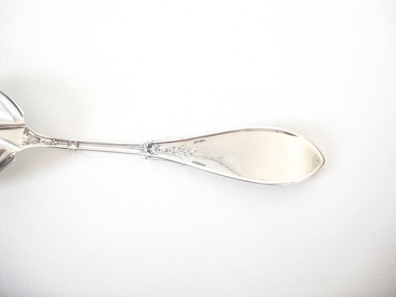 Whiting Arabesque Pattern 1875 Sterling Silver Large Serving Spoon Monogrammed