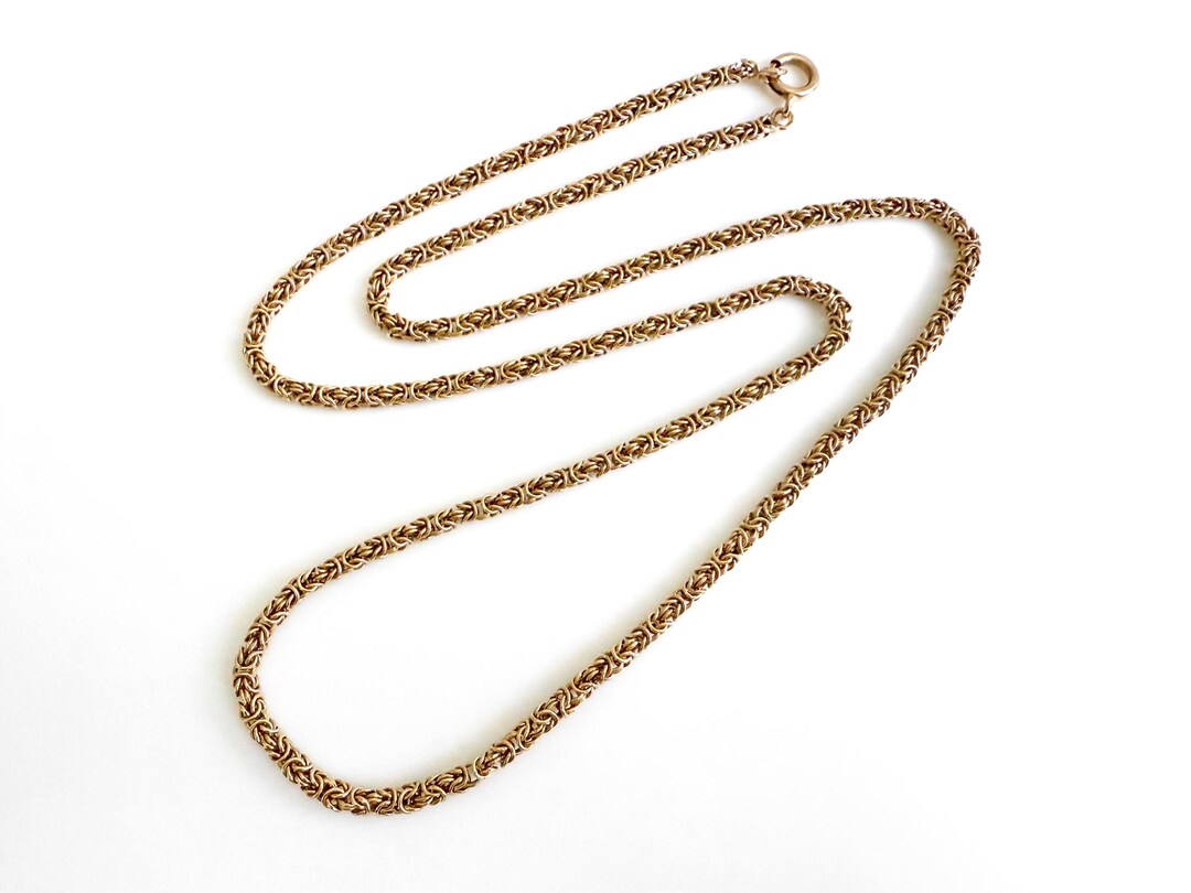 9K Gold Byzantine Rope Necklace 28 1/2” Long - Etsy