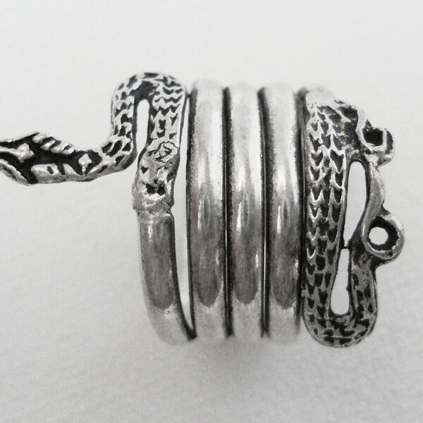 Vintage Sterling Silver Coiled Snake Ring Size 7