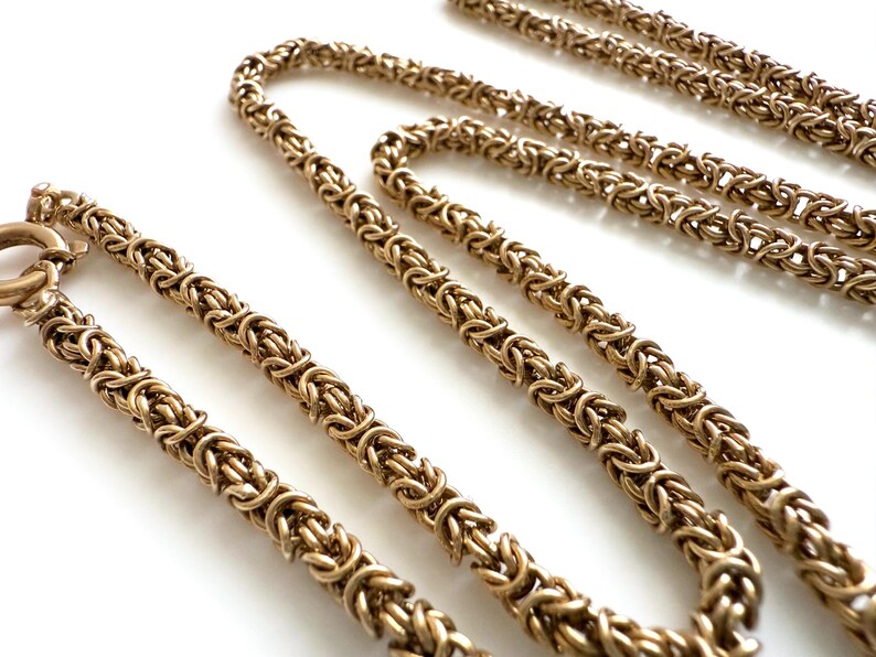 9K Gold Byzantine Rope Necklace 28 1/2” Long - Etsy