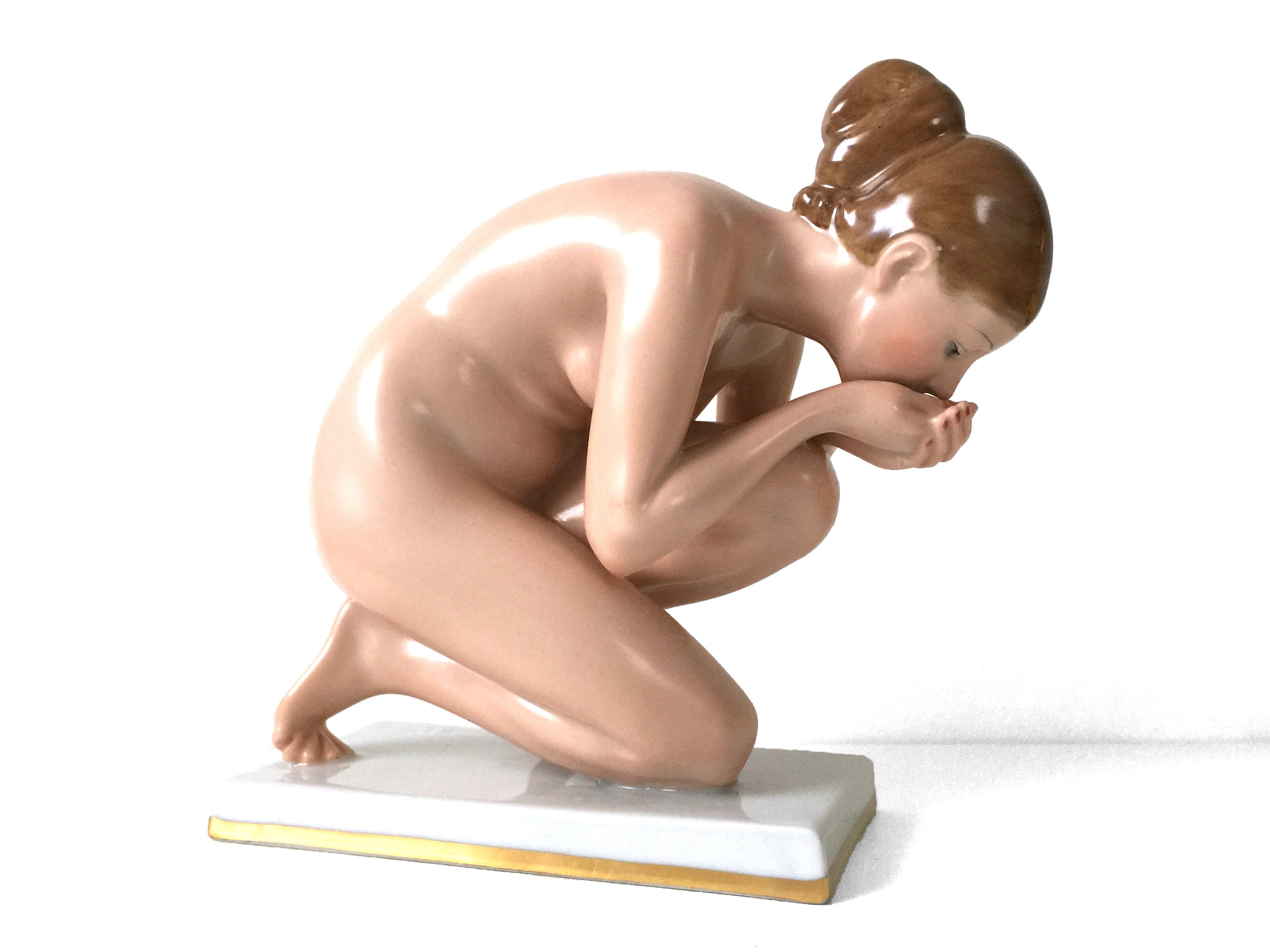 Ernest Wench Rosenthal Nude Woman Drinking Water Porcelain - Etsy Israel