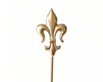 14K Gold Fleur de Lis Stick Pin