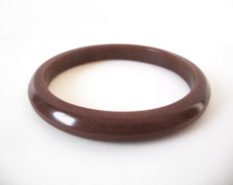 Vintage Caramel Brown Bakelite Bangle Bracelet