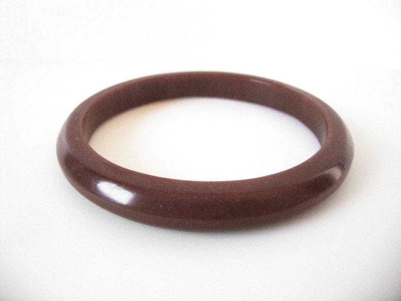 Vintage Caramel Brown Bakelite Bangle Bracelet image 1