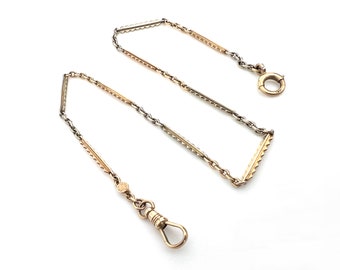 14K Gold Two Tone Watch Chain by Allan & Finkle