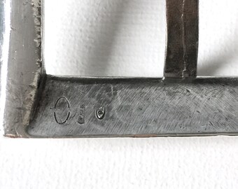 Mens Claudio Calestani Sterling Silver Buckle Set on 1.5 Inch